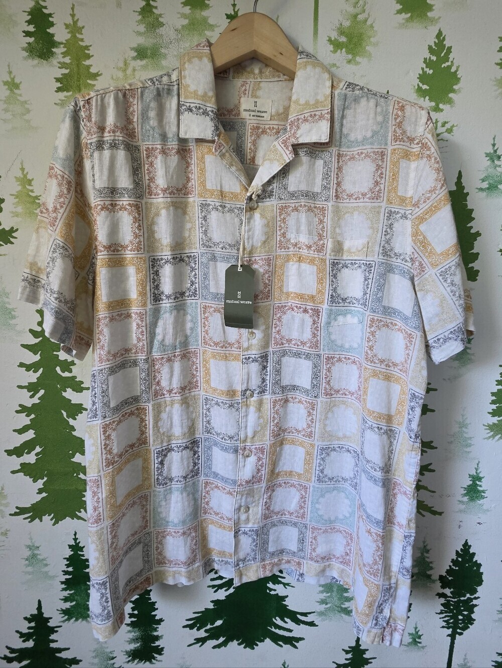 Mutual Weave Camp Short Sleeve Classic Fit Big and Tall Button-Down Shirt
